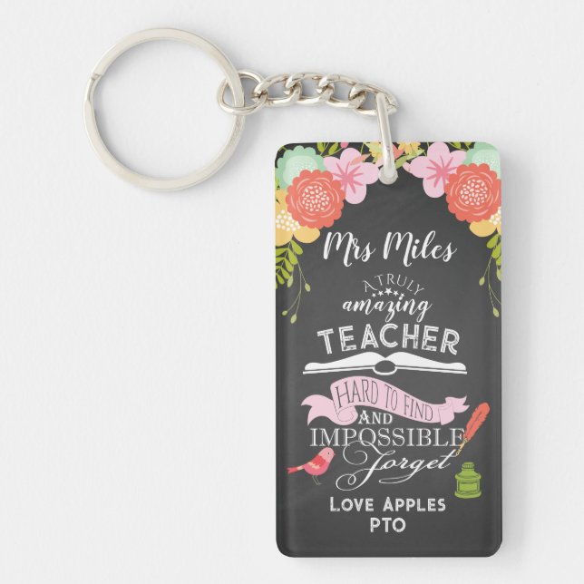 A Truly Amazing Teacher Is Hard to Find Keychain,  Key Ring (Front)