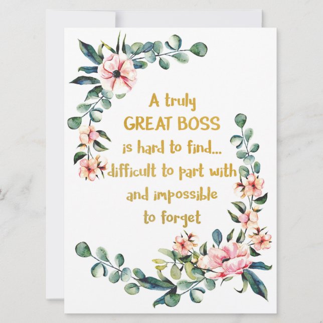 A truly great boss Appreciation Gift Boss Thank Card (Front)