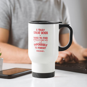 A Truly Great Boss Personalised Red and White Coffee Mug