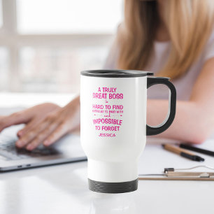A Truly Great Boss Personalized Hot Pink Coffee Mug