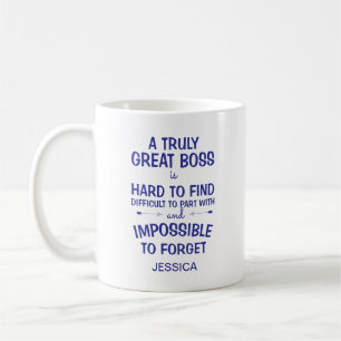 A Truly Great Boss Personalized Royal Blue Coffee Mug