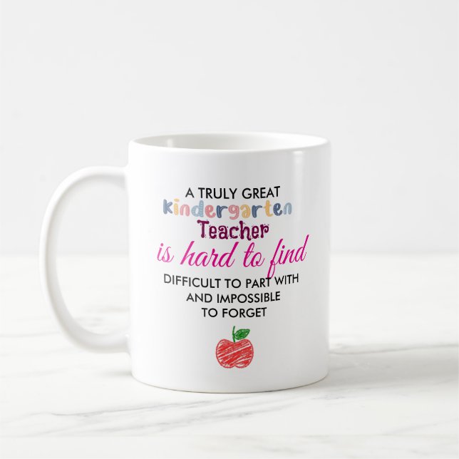 A Truly Great Kindergarten Teacher – Personalised  Coffee Mug (Left)