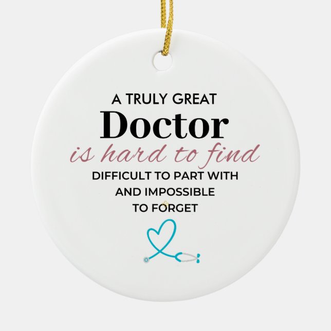 A Truly GreatA Truly Great Doctor – Personalised  Ceramic Tree Decoration (Front)