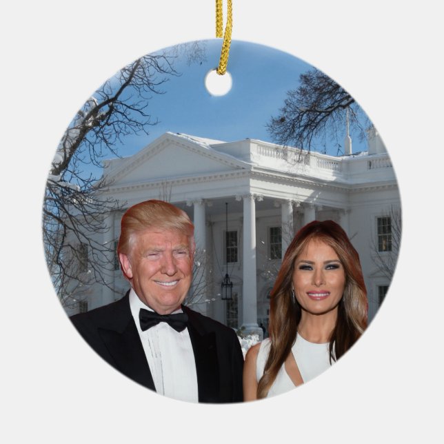 A Trump Christmas: Donald and Melania Ceramic Tree Decoration (Front)