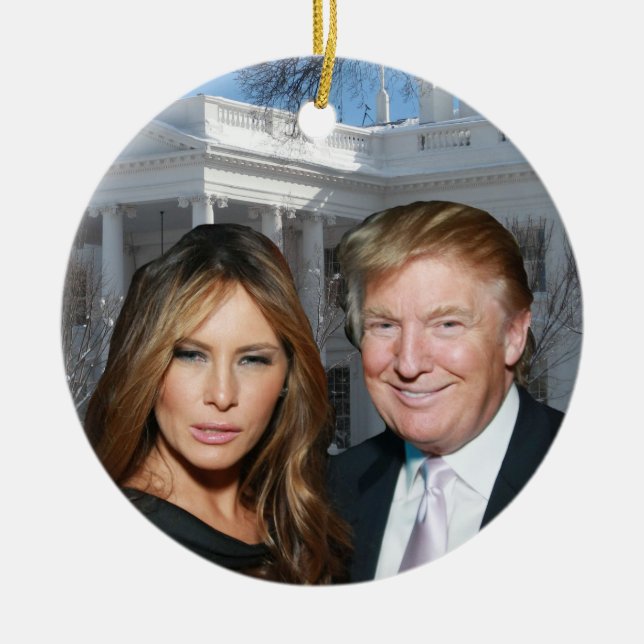 A Trump Christmas: Donald and Melania Ceramic Tree Decoration (Front)