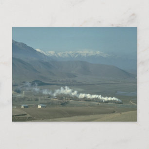 A Turkish 2-8-2 skirts the lake of the Keban Dam n Postcard