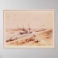 A Turkish Paddle Steamer Going Up the Suez Canal