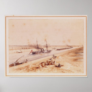 A Turkish Paddle Steamer Going Up the Suez Canal Poster