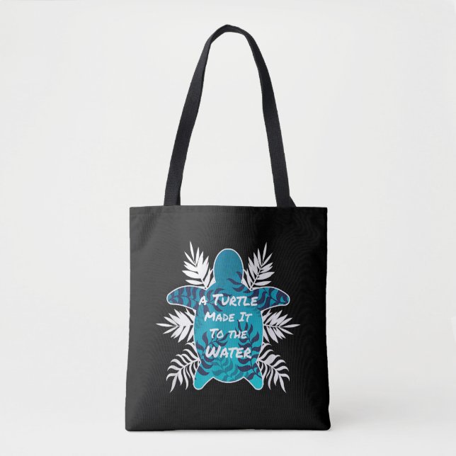 A Turtle Made It To Water Tropical Wow Tote Bag (Front)