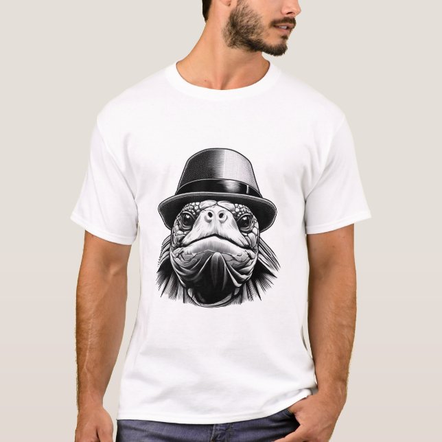 A turtle with a hat, a classic look T-Shirt (Front)