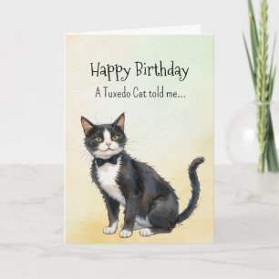A Tuxedo Cat Personality Birthday  Animal Card