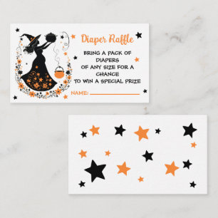 A Twin Halloween Baby Shower Diaper Raffle Enclosure Card