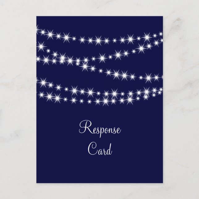 A Twinkle Lights Postcard RSVP (navy) (Front)