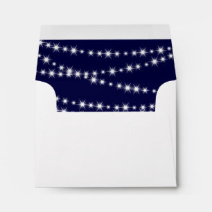 A Twinkle Lights RSVP Invitation Envelope (navy)