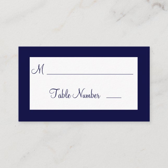 A Twinkle Lights Wedding Place Cards (navy) (Front)