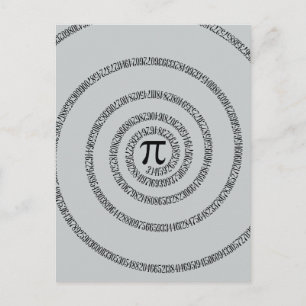 A Twist of Pi Click Customise to Change Grey Colou Postcard