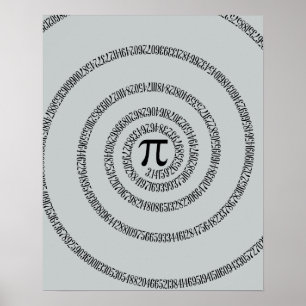 A Twist of Pi Click Customise to Change Grey Colou Poster