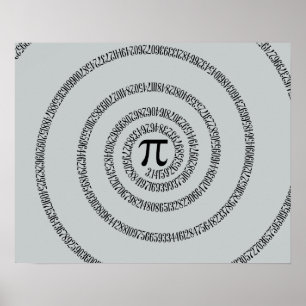 A Twist of Pi Click Customise to Change Grey Poster