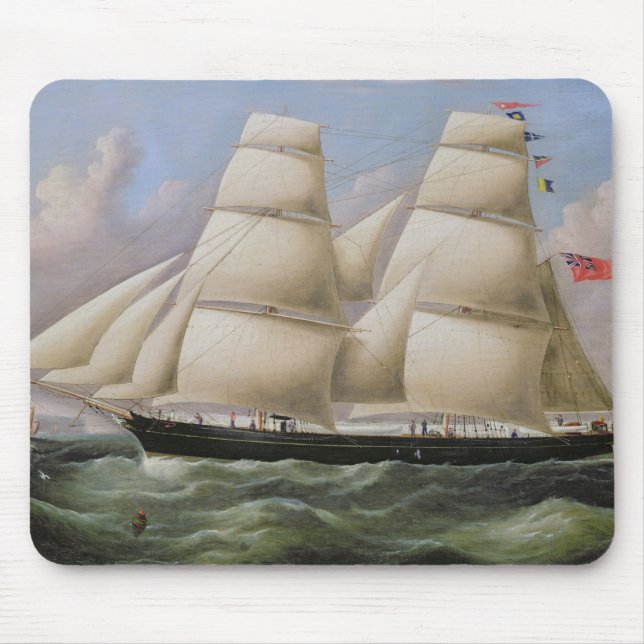 A Two Masted Schooner off Dover (oil on canvas) Mouse Pad (Front)