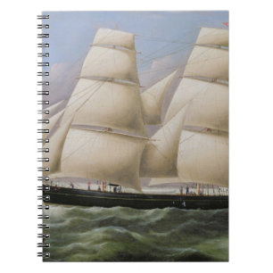 A Two Masted Schooner off Dover (oil on canvas) Spiral Notebook