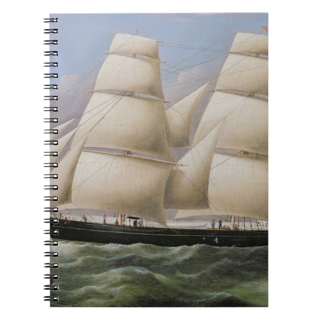 A Two Masted Schooner off Dover (oil on canvas) Spiral Notebook (Front)
