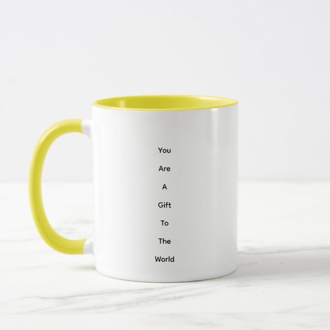 A two-tone Canary colour mug (Left)