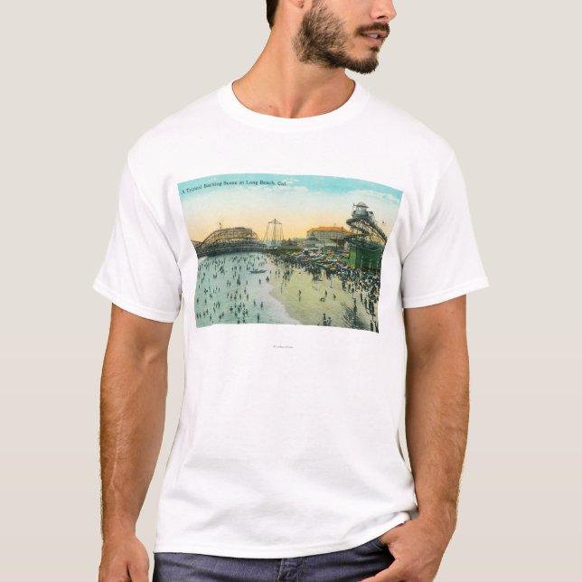 A Typical Bathing Scene at the Beach T-Shirt (Front)