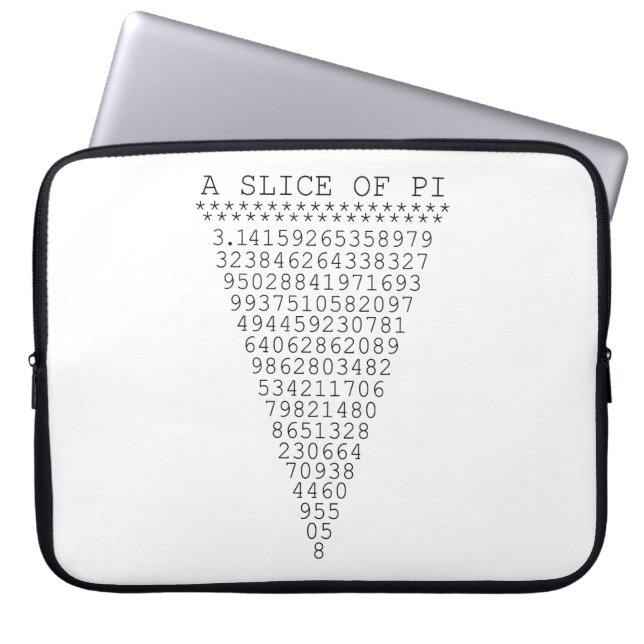 A Typographic Slice of Pi Laptop Sleeve (Front)