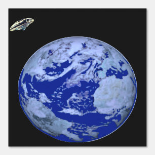 A UFO Buzzing Earth Wallpaper