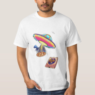 A UFO delivering pizza. T-Shirt