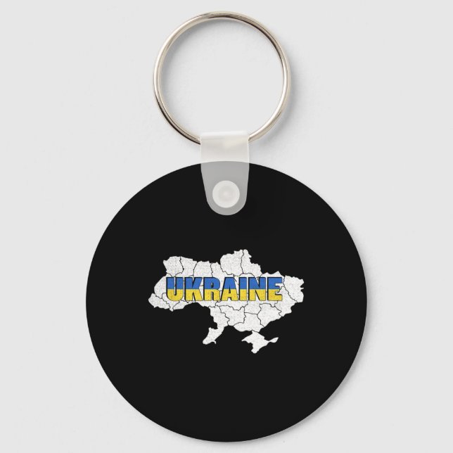 A Ukrainian Map And Flag Of The Ukraine  Key Ring (Front)