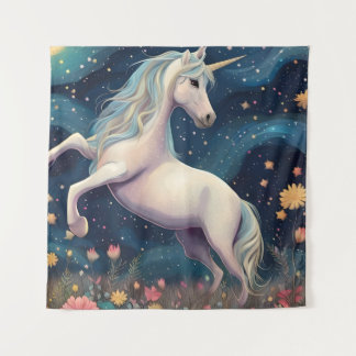A Unicorn in The Starry Night Tapestry