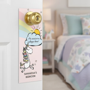 A Unicorn Sleeps Here Door Hanger
