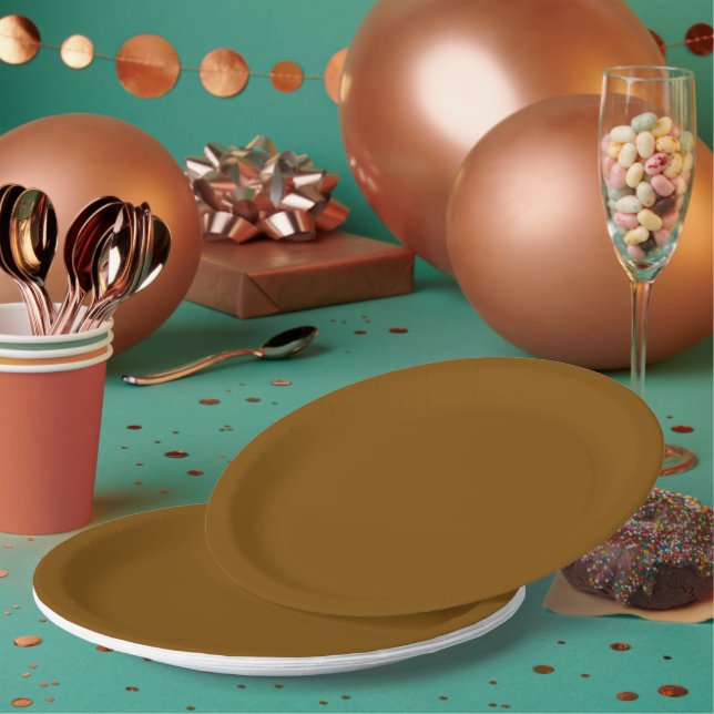 A uniform warm brown background with subtle paper plate (Multi)