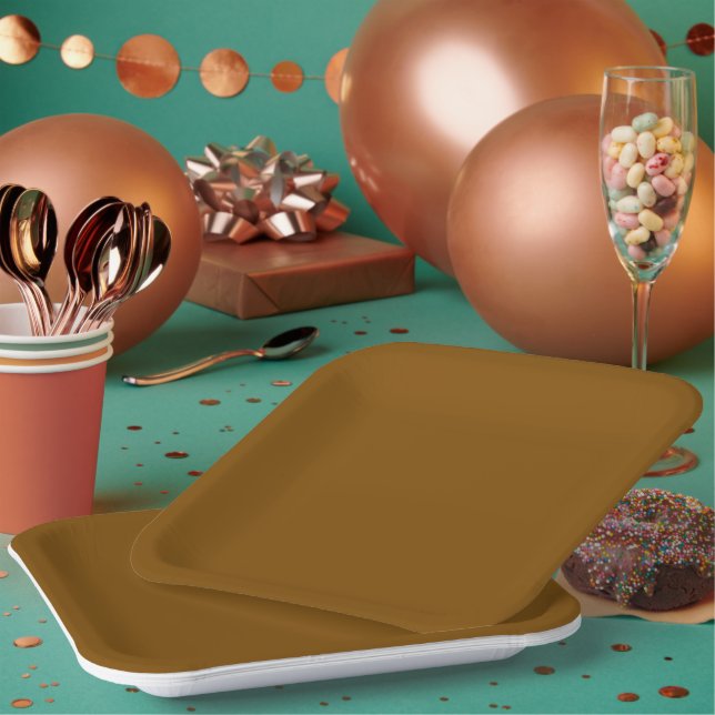 A uniform warm brown background with subtle paper plate (Multi)