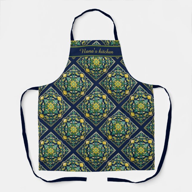 💛💚💙 A Unique Azulejo Masterpiece Apron (Front)
