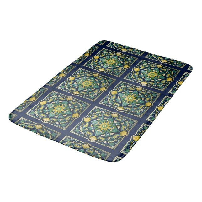 💛💚💙 A Unique Azulejo Masterpiece Bath Mat (Angled)