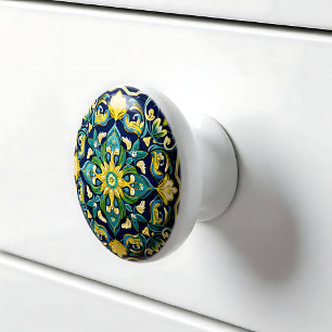 💛💚💙 A Unique Azulejo Masterpiece Ceramic Knob