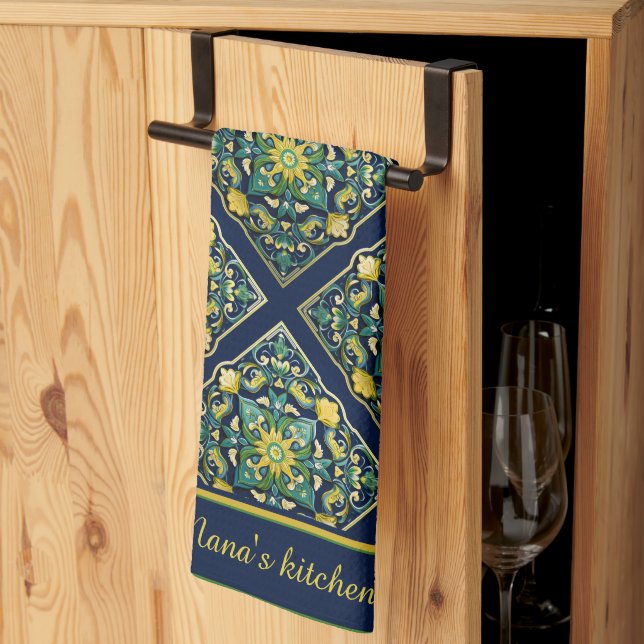💛💚💙 A Unique Azulejo Masterpiece Tea Towel (Thirds Fold)