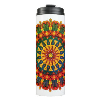 A unique mandala tumbler with lucky Phoenix feathe