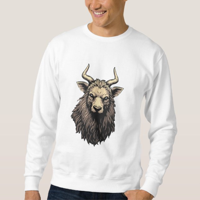 a unique sweater decorated with sheep paintings (Front)