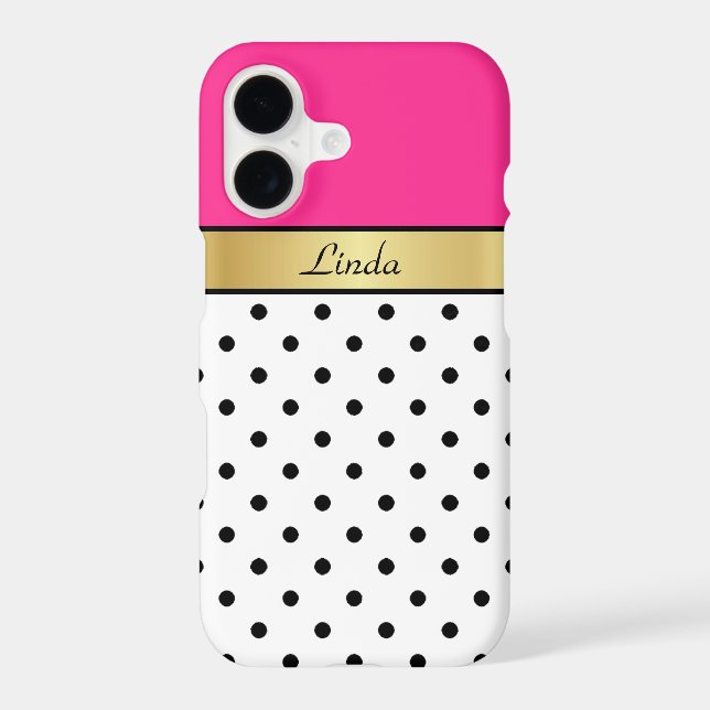 A Uniquely Chic Hot Pink Fuchsia, White Black Gold (Back)