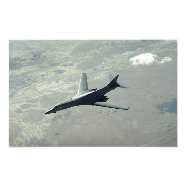 A US Air Force  B-1B Lancer on a combat patrol Photo Print (Front)