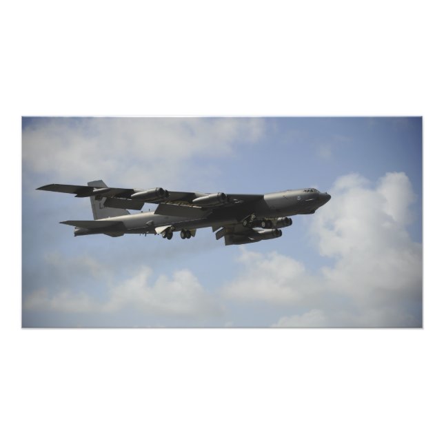A US Air Force B-52 Stratofortress in flight Photo Print (Front)
