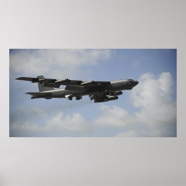 A US Air Force B-52 Stratofortress in flight Poster (Front)