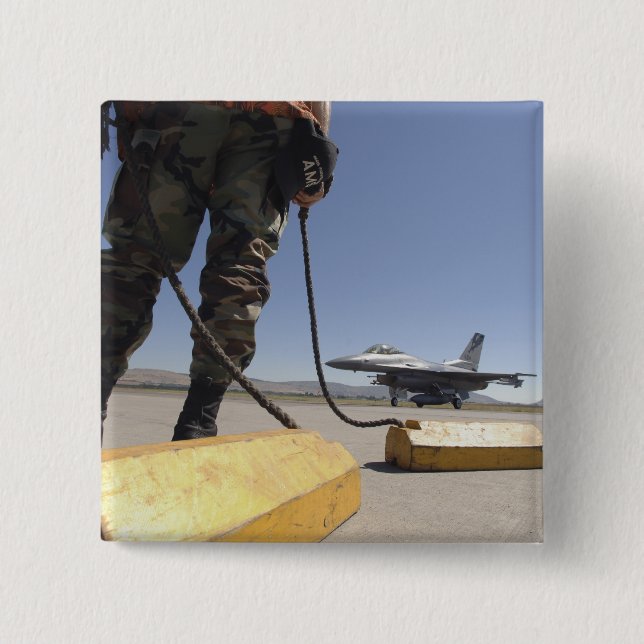 A US Air Force crew chief 15 Cm Square Badge (Front)