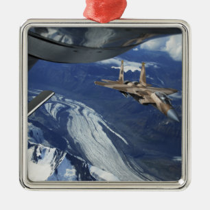 A US Air Force F-15C Eagle positioning itself Metal Tree Decoration