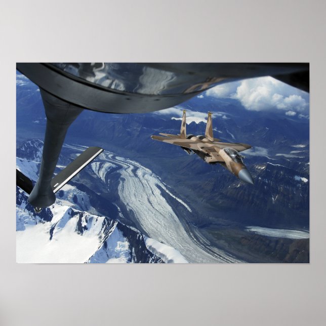 A US Air Force F-15C Eagle positioning itself Poster (Front)