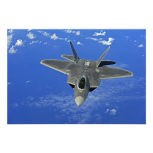 A US Air Force F-22 Raptor in flight near Guam Photo Print
