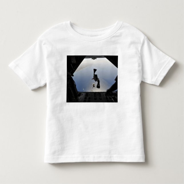 A US Air Force pararescueman jumping out Toddler T-Shirt (Front)